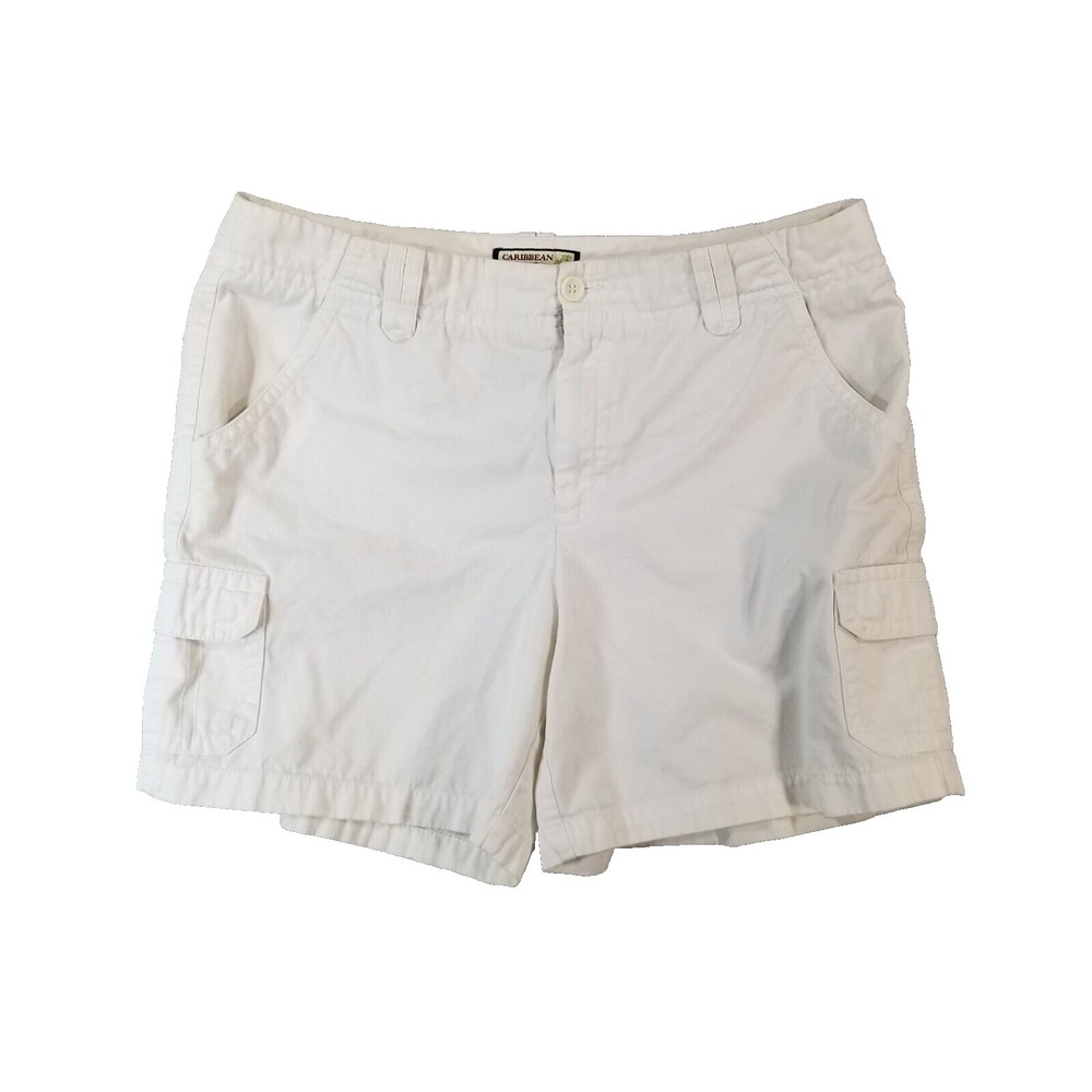 Caribbean Joe cargo hiking shorts women's 16 white cotton outdoor 36x6 beach